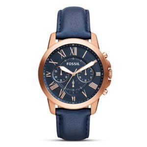 Montre fossil FS4835 avec bracelet en cuir bleu
