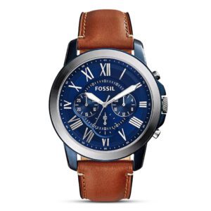 Montre Fossil FS5151 avec chronographe et cadran bleu