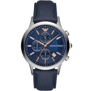 Montre Emporio Armani AR11216 bracelet en cuir bleu
