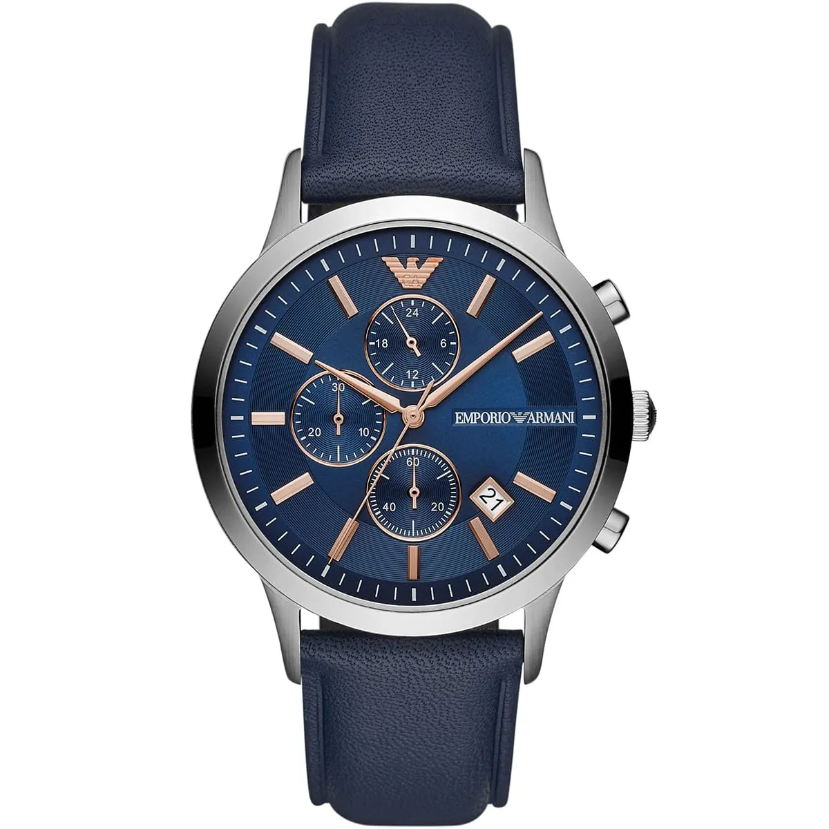 Montre Emporio Armani AR11216 bracelet en cuir bleu