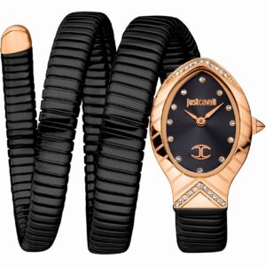 Montre Just Cavalli Signature Snake bracelet acier noir